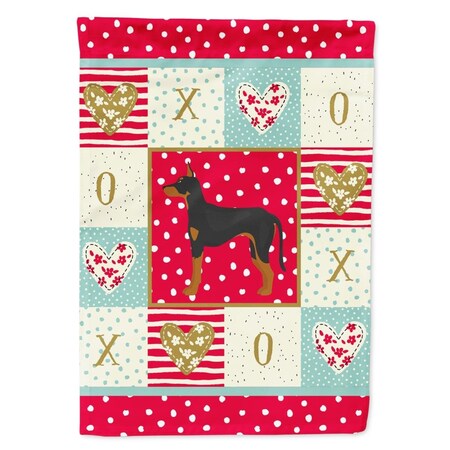 Carolines Treasures 28 x 0.01 x 40 in. Manchester Terrier Love Canvas House Flag CK5862CHF